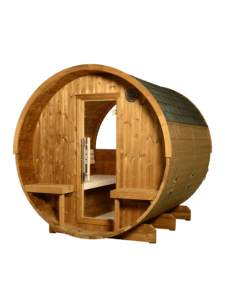 Harvia Sauna - Evander Wood Barrel Sauna - Lunar Lagoons - Ohio