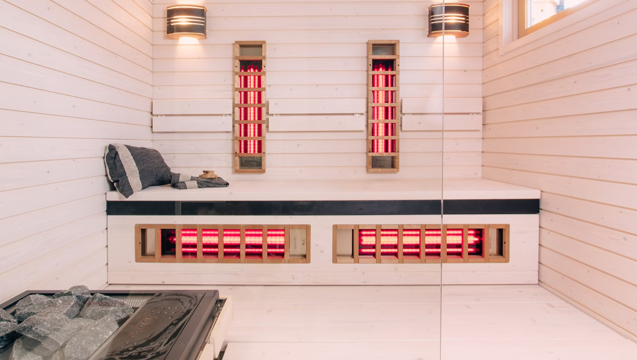 Harvia Infrared Sauna with white interior - Lunar Lagoons